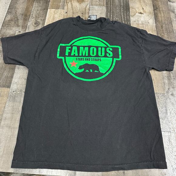 Y2K Famous Stars And Straps Shirt Men's Size XL Black Short Sleeve VTG - Picture 1 of 10